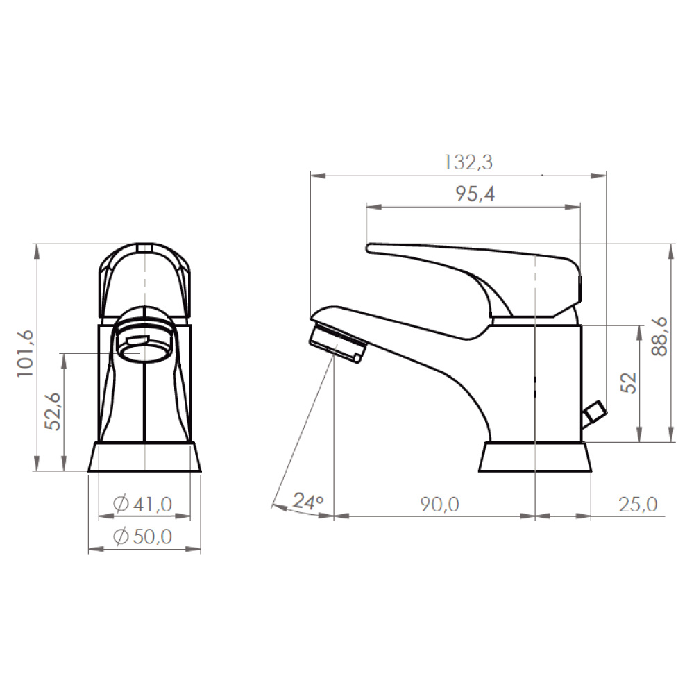 Monomando Lavamanos Piero Cromo