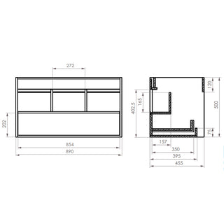 Mueble de Baño Completo Éclair 90x46 Lenga