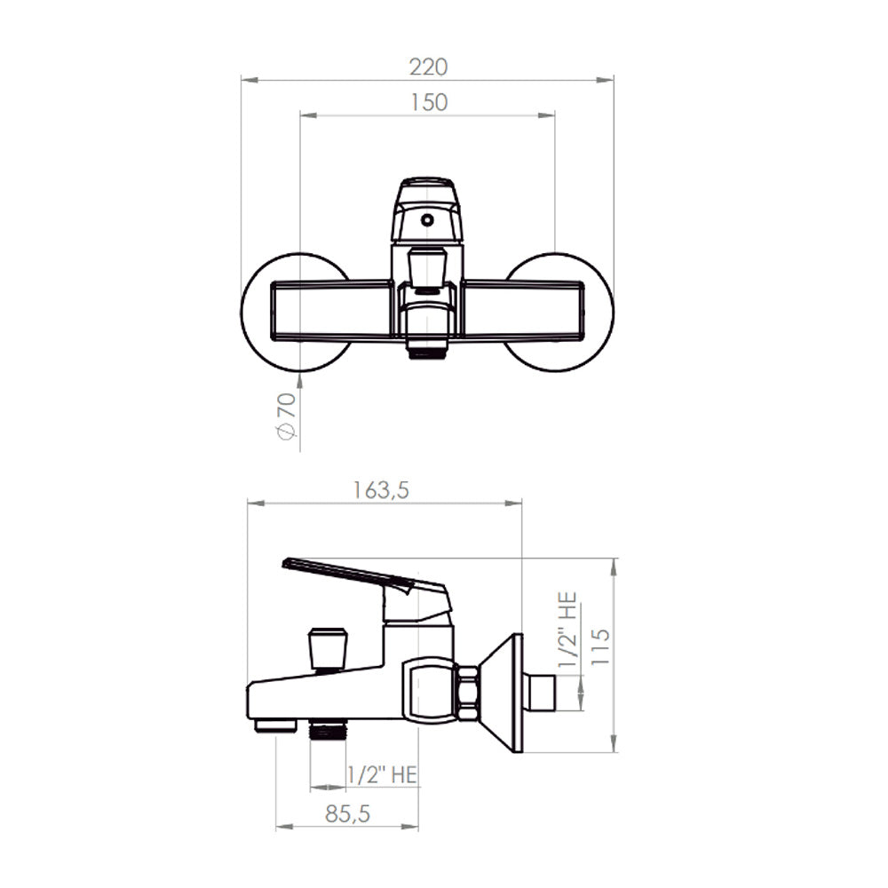 Monomando Tina Ducha Módena Eco Cromo
