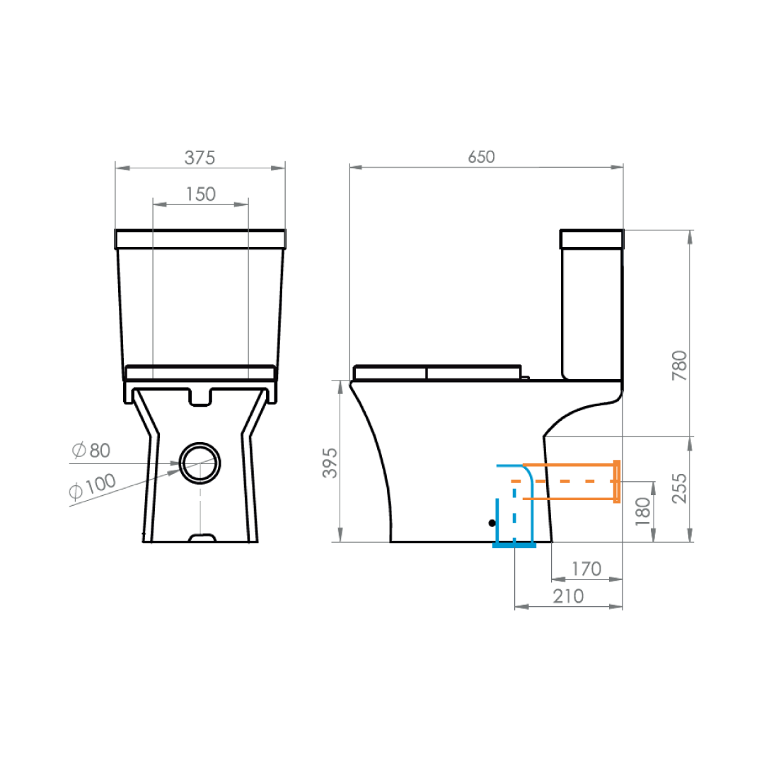 Estanque WC New Atos con Mecanismo