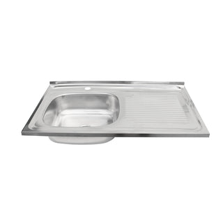 Lavaplatos Sobreponer Inox una Cubeta 80x50 Derecho con Desague