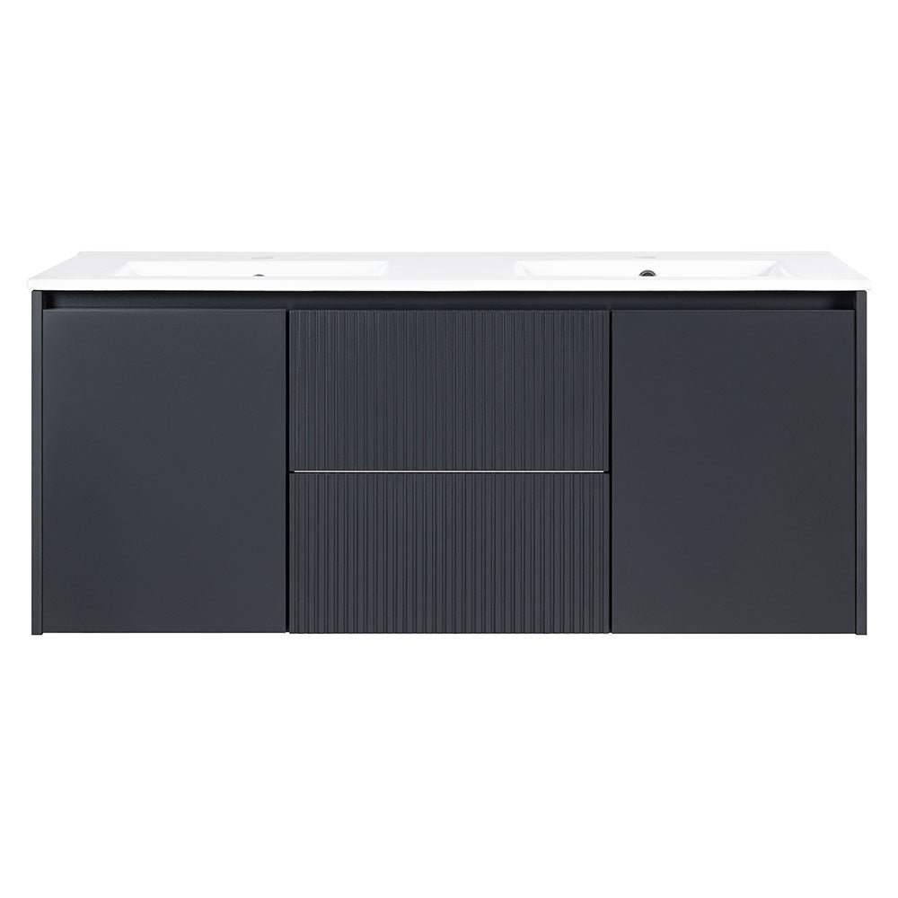 Mueble Vanitorio Sophie Dark Grey Texturado + Cubierta 120x46x50 cm
