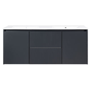 Mueble Vanitorio Sophie Dark Grey Texturado + Cubierta 120x46x50 cm