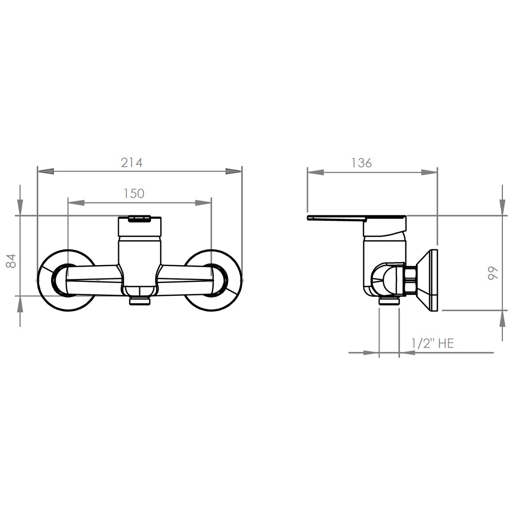 Monomando Ducha Dallas Negro Mate