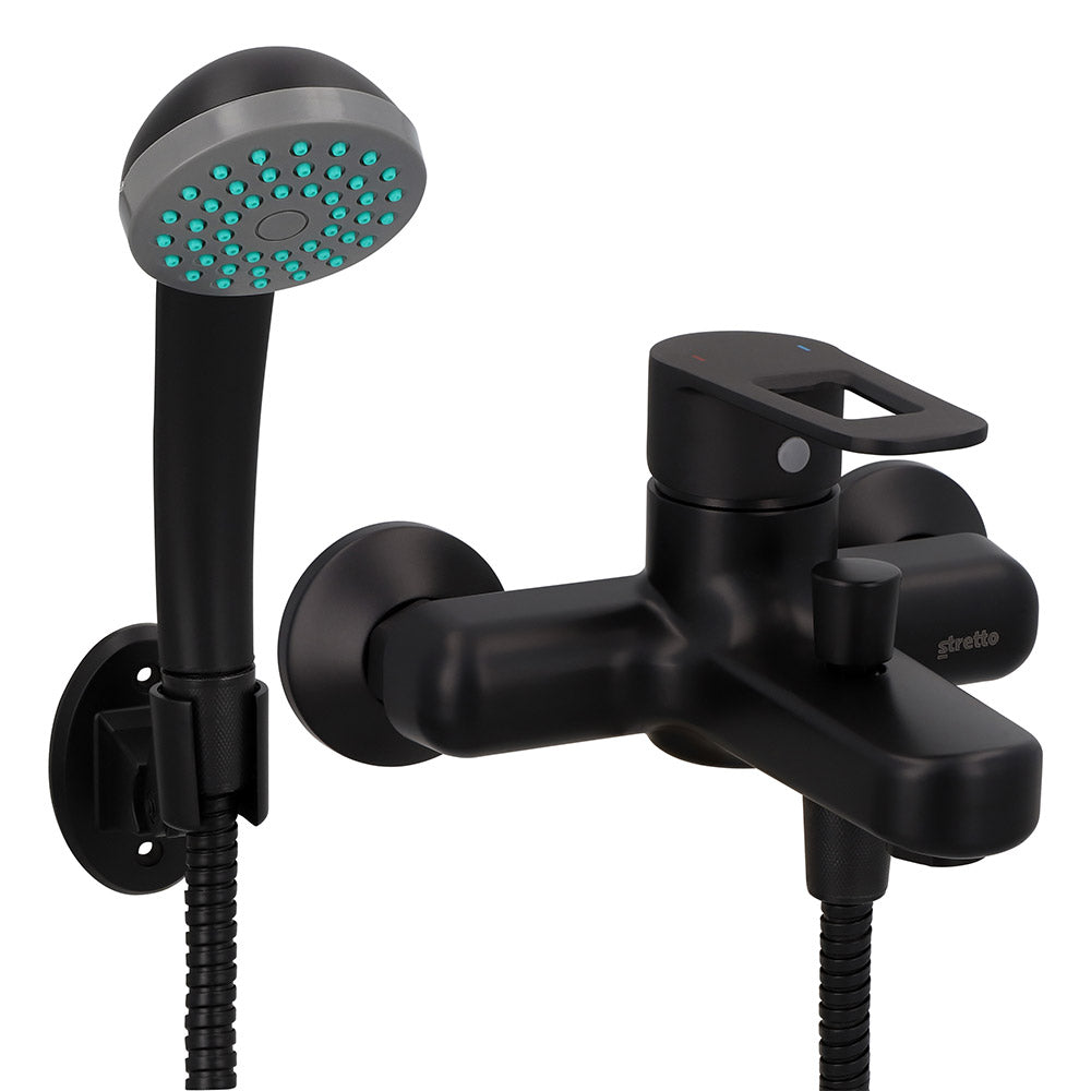 Monomando Tina Ducha Verona Negro Mate