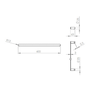 Barra Toalla 60 cm Brica
