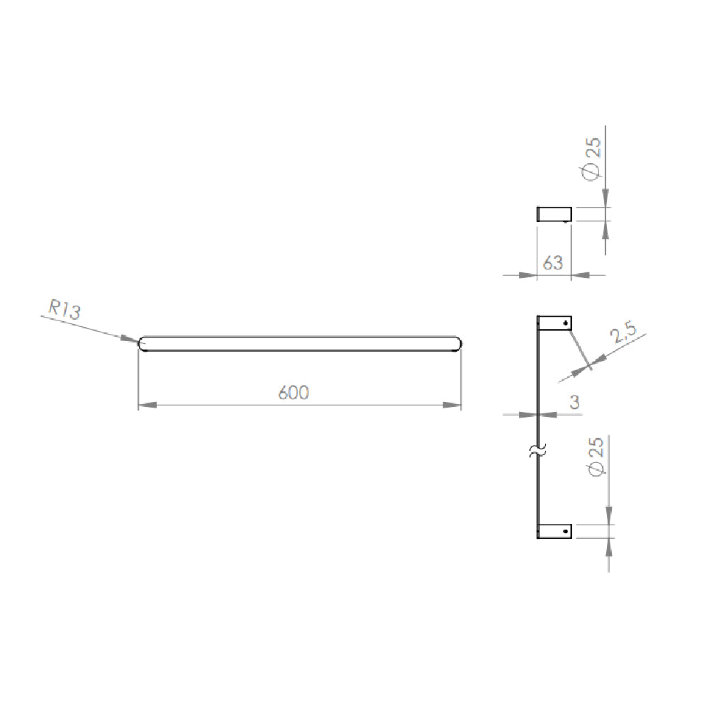 Barra Toalla 60 cm Brica