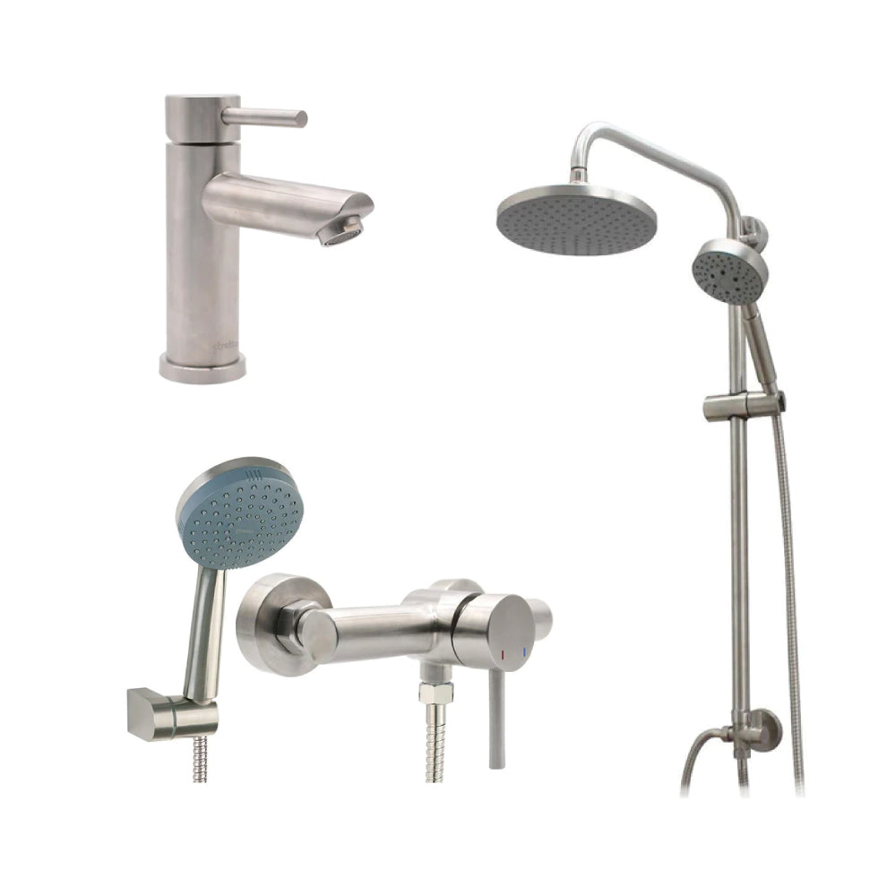 Pack Baño Inox | Columna + Griferías