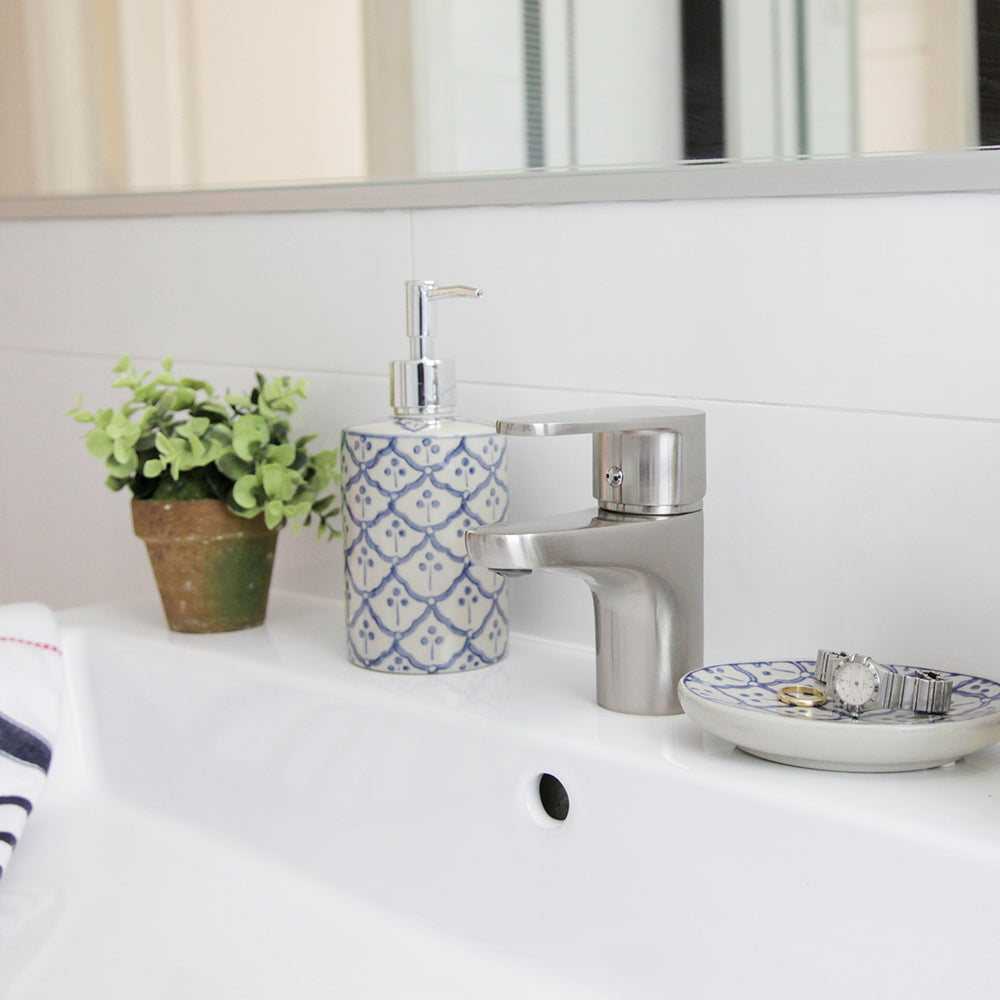 Monomando Lavamanos Dessin Níquel Bruñido