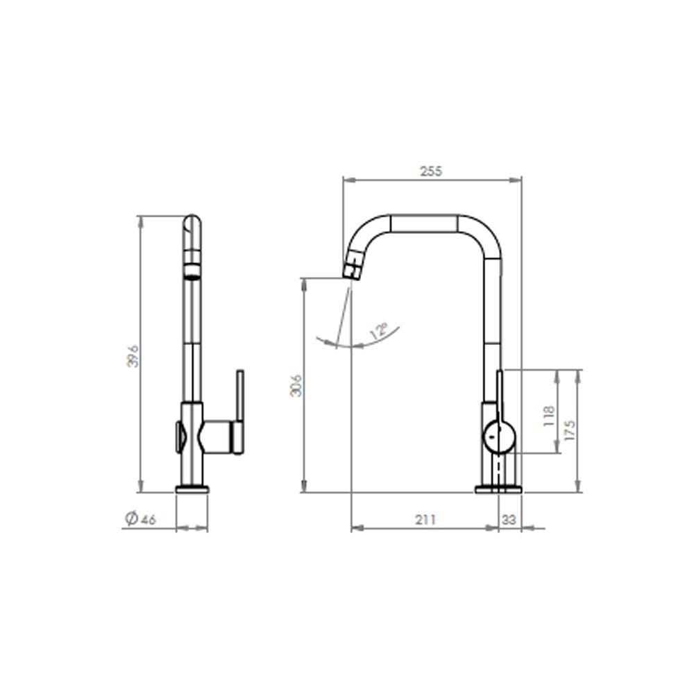 Monomando Lavaplatos Caño Recto Ravello Cromo