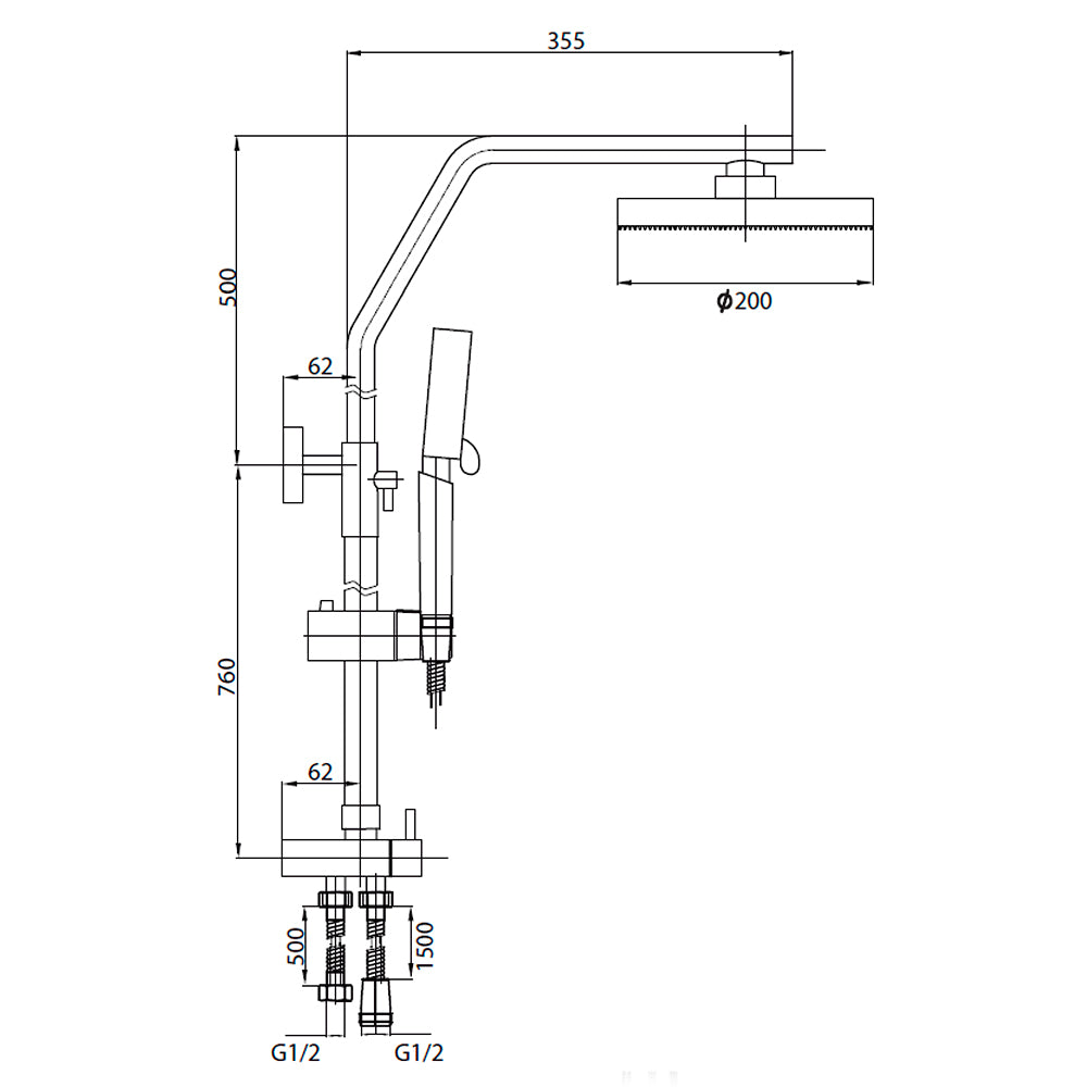 Columna de Ducha Diva Cromo