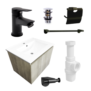 Pack Baño  Art Deco | Mueble Vanitorio Lenga + Griferías + Accesorios