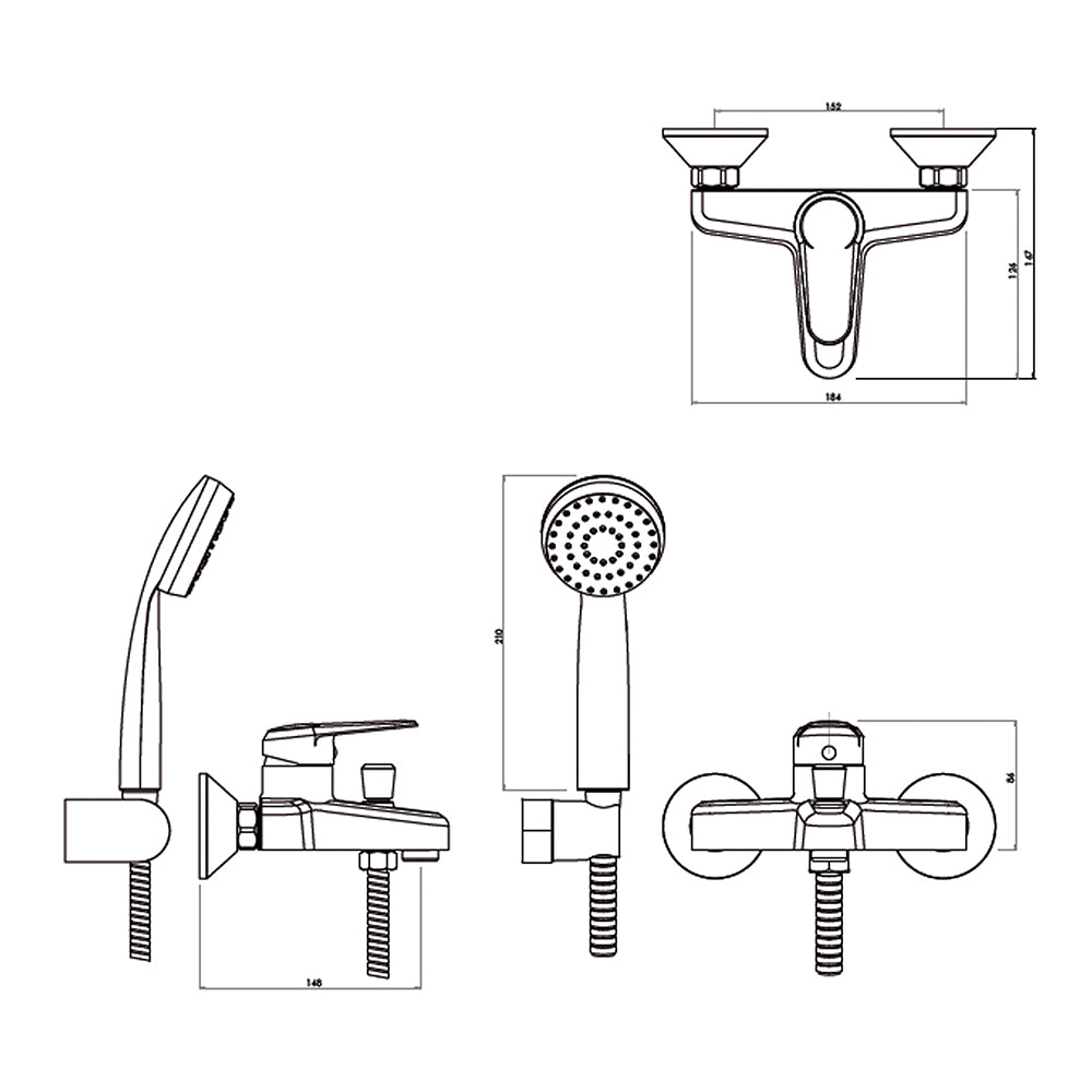 Monomando Tina Ducha Pádova Blanco Mate