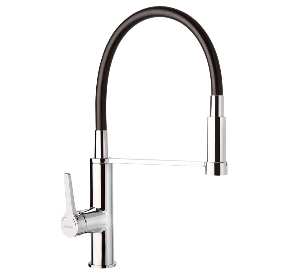 Monomando Lavaplatos Flexible Exo Cromo/Negro Mate