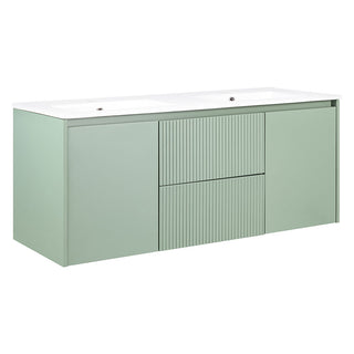 Mueble Vanitorio Sophie Sage Green Texturado + Cubierta 120x46x50 cm
