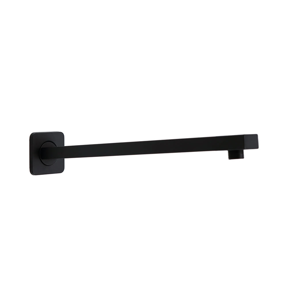 Plato Ducha Cuadrado 25 cm con Brazo 30 cm Negro Mate