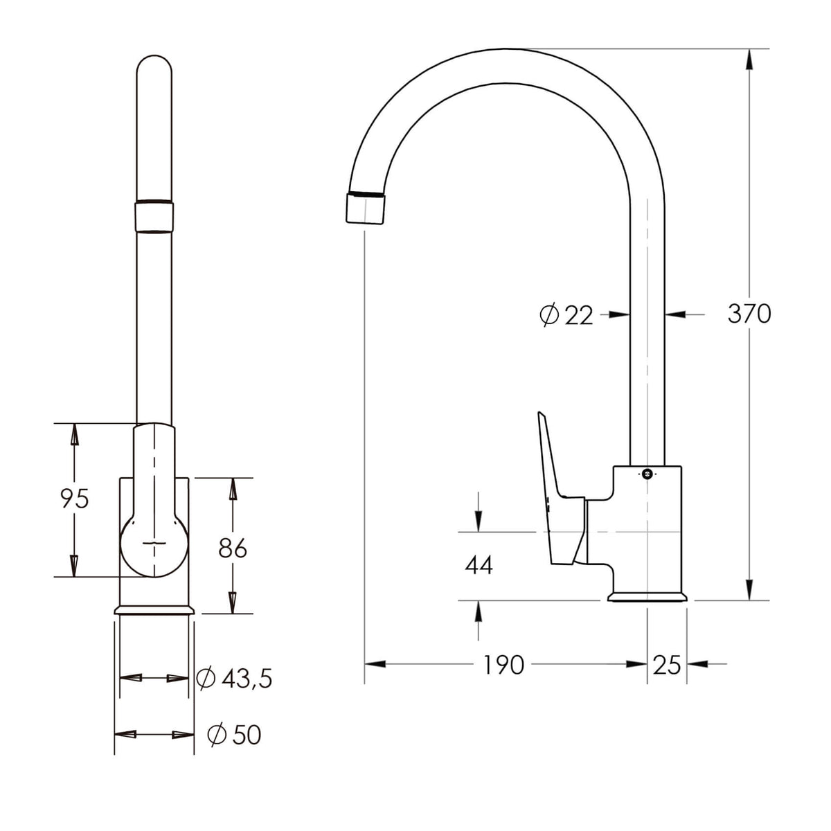 Monomando Lavaplatos Arezzo Cromo