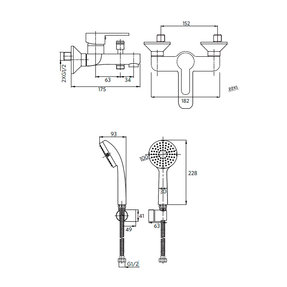 Monomando Tina Ducha Arona Oro Atacama