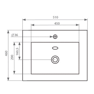 Mueble Vanitorio Moyen Lenga + Cubierta 50x46x50 cm