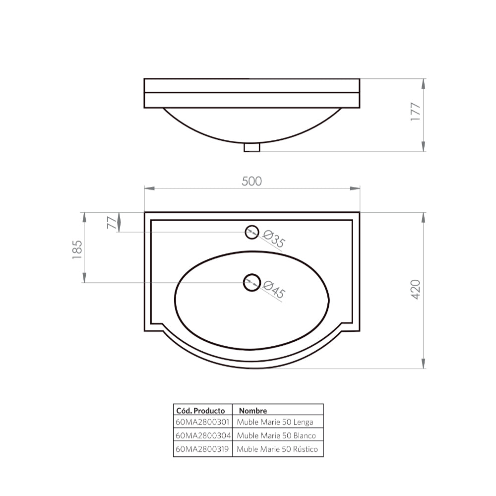Mueble de Baño Completo Marie Blanco