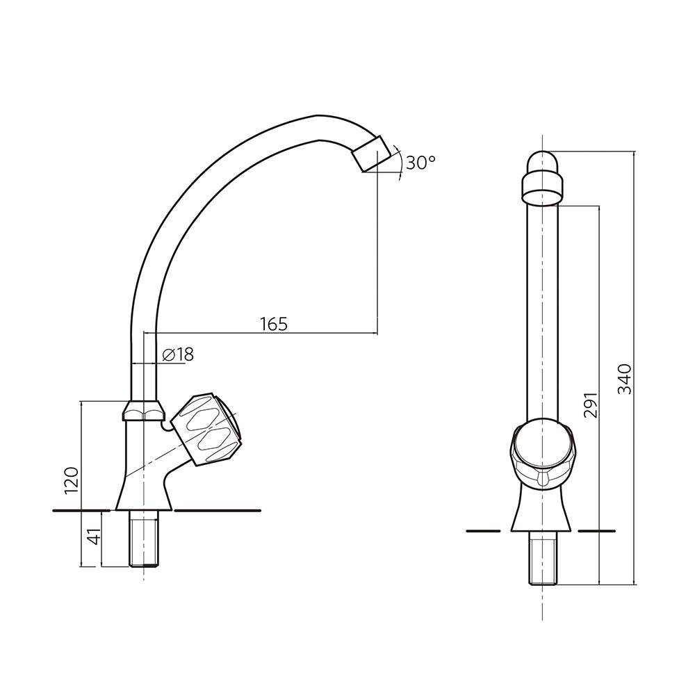 Llave Lavaplatos Mossini Metal Cromo