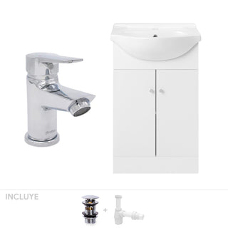 Pack  Baño Soria | Mueble Vanitorio Blanco + Grifería