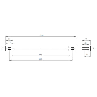 Barra Toalla 45 cm Rubo