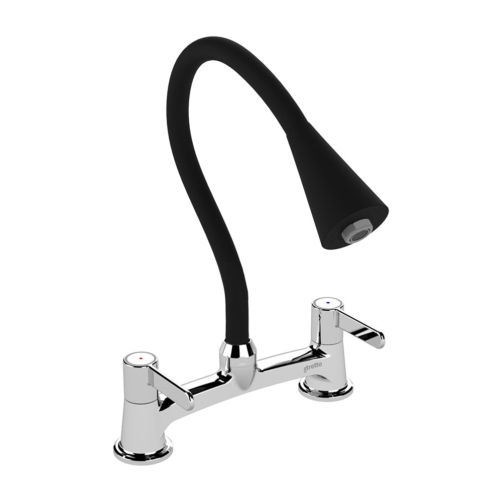 Combinación Lavaplatos Flexible Ferrara Flessi Cromo/Negro