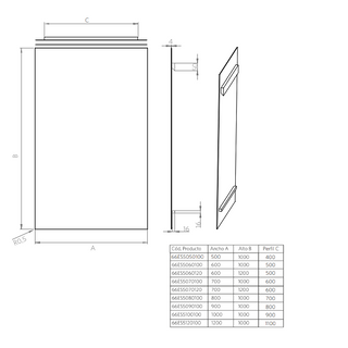 Espejo Rectangular 100 cm Alto