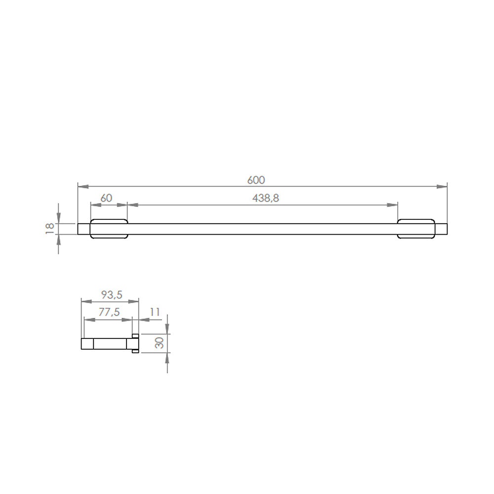 Barra Toalla 60 cm Ottone