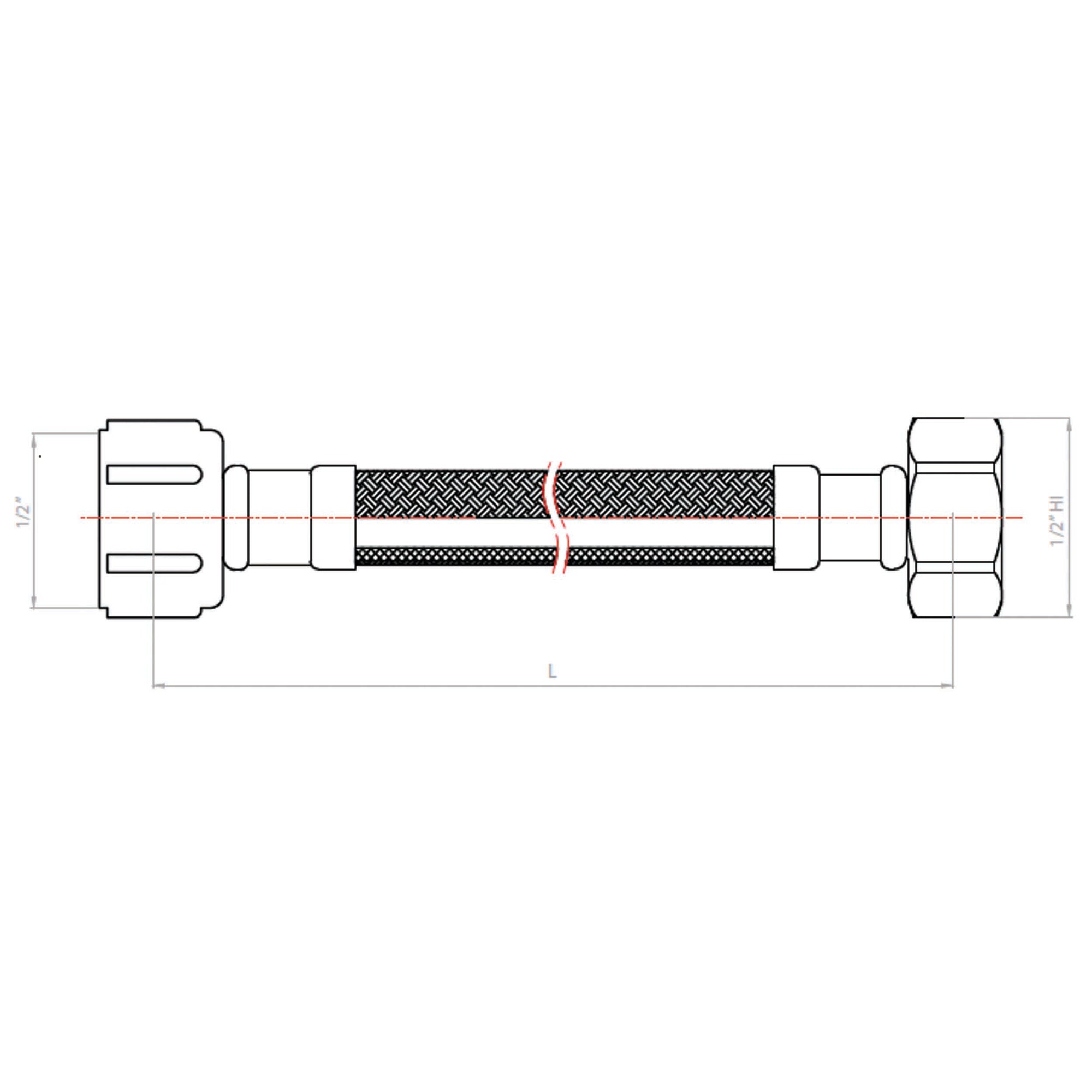 Flexible para Agua Vinilo Hi-Hi 40 Cm 1/2x1/2 TF