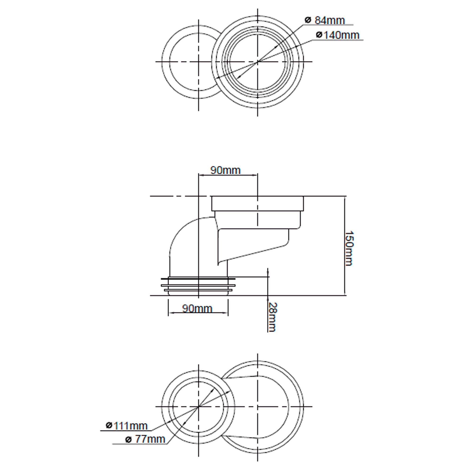 Mangüito Conexión 90 mm Excéntrico