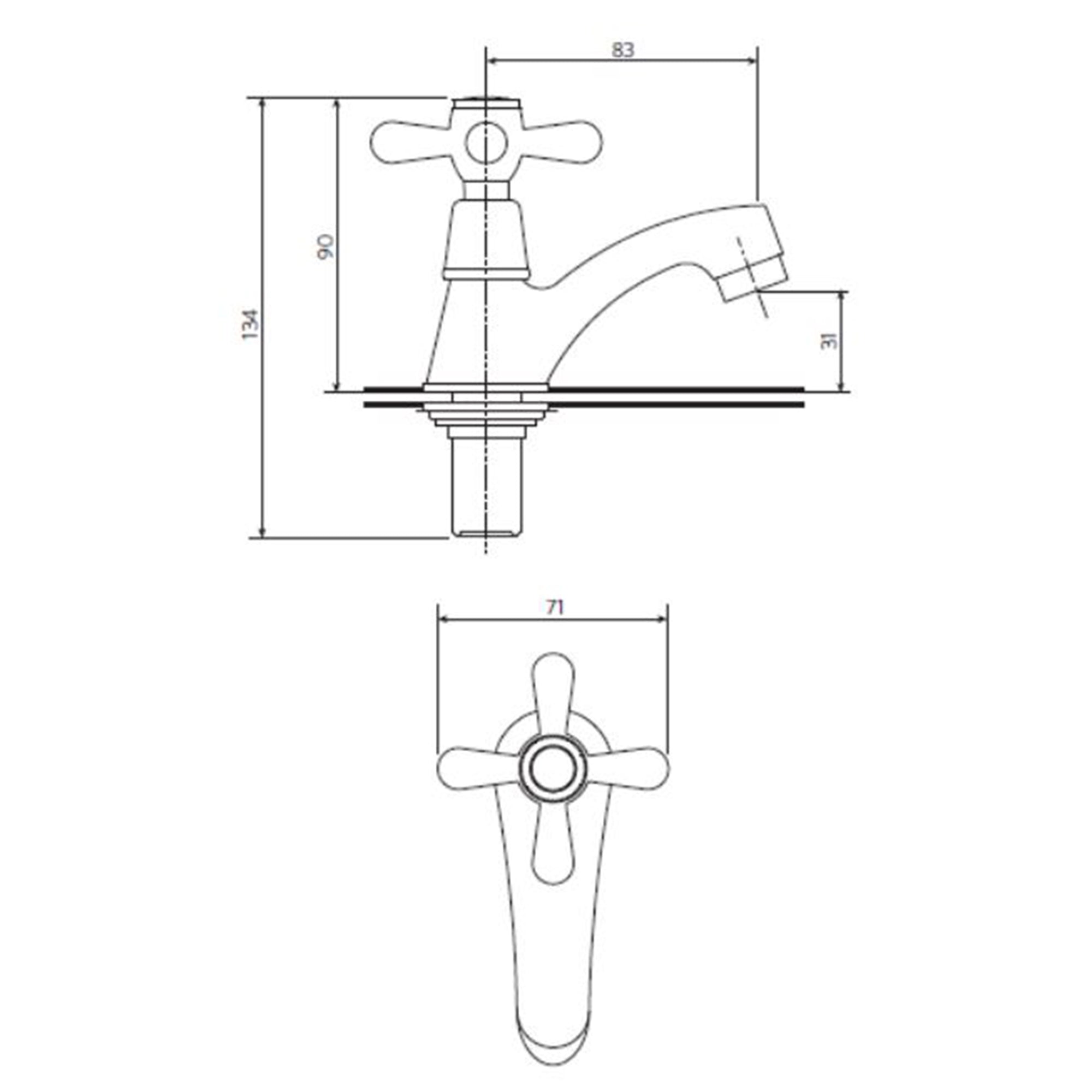 Llave Lavatorio Mossini Cruz